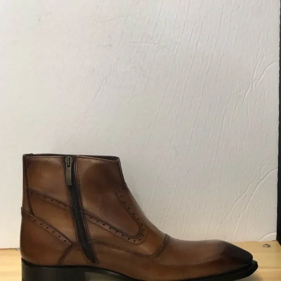 Emilio Franco ankle boot side zipper cognac - Picture 3 of 4